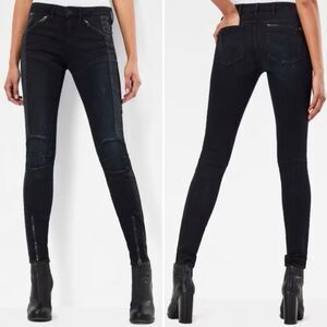 G Raw Star 5620 Custom Motorcycle Skinny Jeans In Dk Aged 26